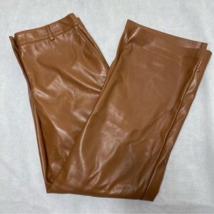 Rachel Zoe Brown Faux Leather High Rise Pants
